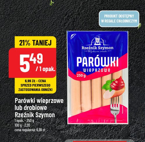 Parówki drobiowe Rzeźnik szymon poleca promocja w POLOmarket