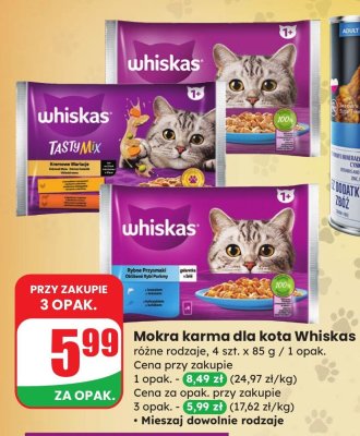 Mokra karma dla kota 4x85 g, różne rodzaje promocja w Dino
