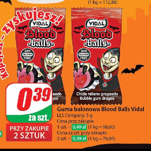 Guma blood balls Vidal promocja