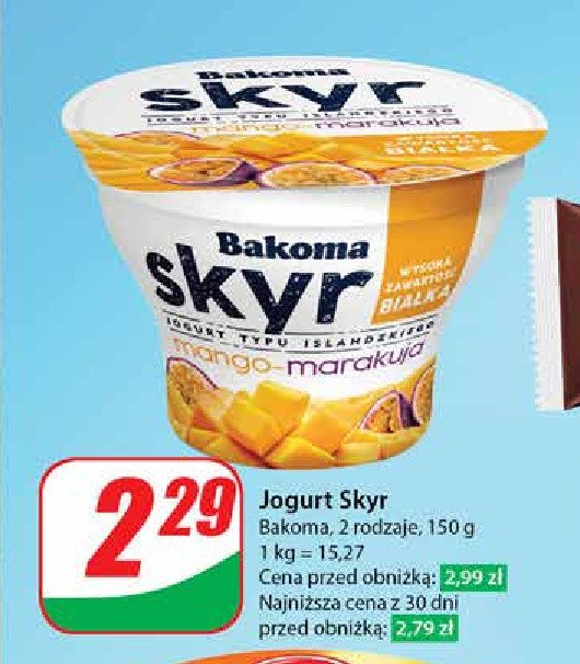 Jogurt mango-marakuja Bakoma skyr promocja