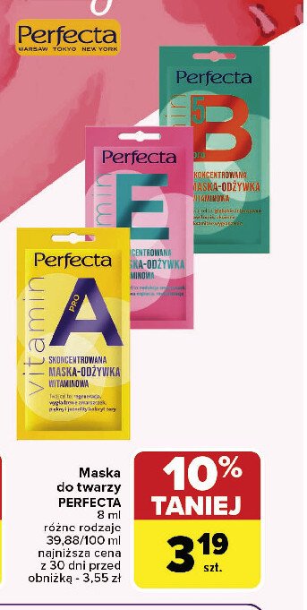 Maseczka do twarzy witaminowa wit.a pro Perfecta vitamin promocja w Carrefour