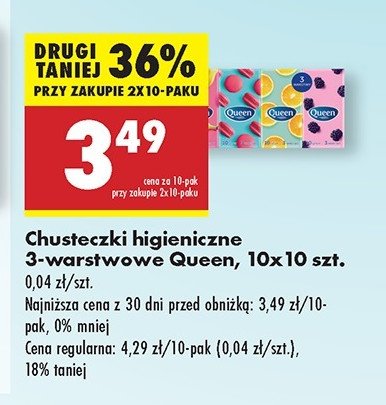 Chusteczki higieniczne 3-warstwowe Queen promocja