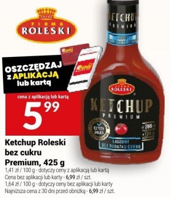Ketchup Roleski bez cukru Premium, 425 g promocja w Twój Market