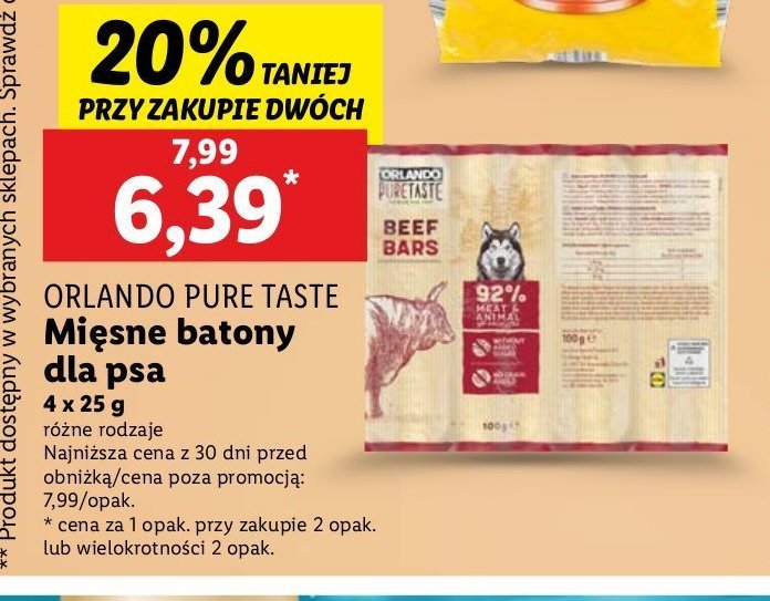 Batony wo艂owe 92 % Orlando pure taste promocja