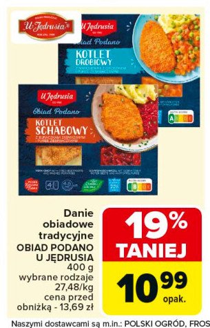 Kotlet schabowy z puree i buraczkami U jędrusia promocja