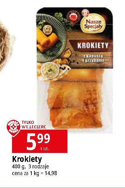 Krokiety z kapustą i grzybami Wiodąca marka nasze specjały promocja