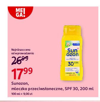 Mleczko do opalania spf 30 Sun ozon promocja w Rossmann
