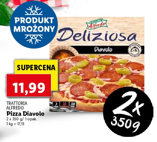 Pizza deliziosa diavolo Trattoria alfredo promocja