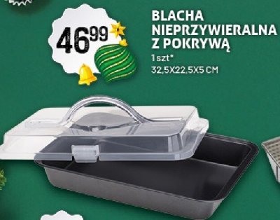 Blacha nieprzywieralna z pokrywą 32,5x22,5x5 cm promocja w Arhelan
