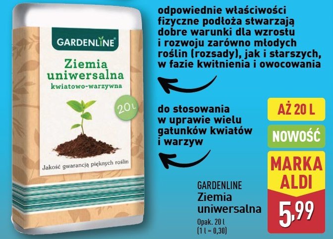 Ziemia uniwersalna GARDEN LINE promocja w Aldi