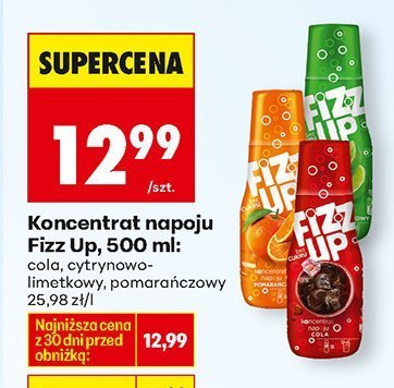 Koncentrat napoju Fizz Up, 500 ml: pomarańczowy promocja w Biedronka