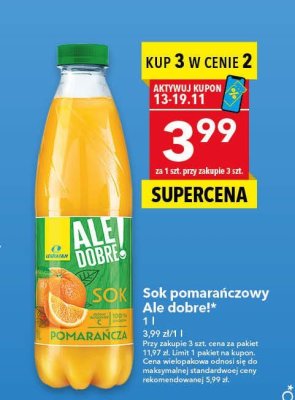Sok pomarańczowy Ale dobre! 1 l promocja w LEWIATAN