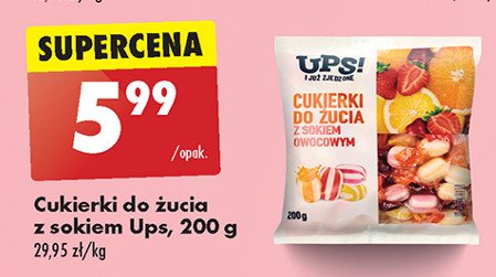 Cukierki do żucia z sokiem owocowym Ups! promocja