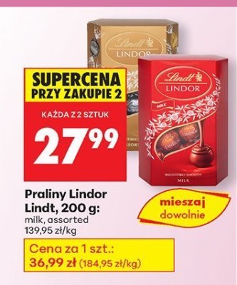 Praliny Lindor assorted promocja w Biedronka
