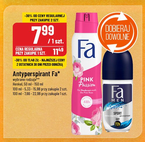 Dezodorant Fa pink passion promocja w POLOmarket