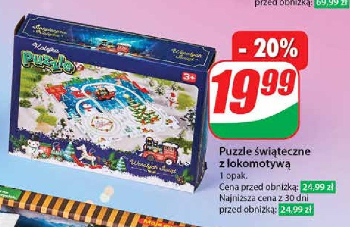 Puzzle świąteczne kolejka promocja w Dino