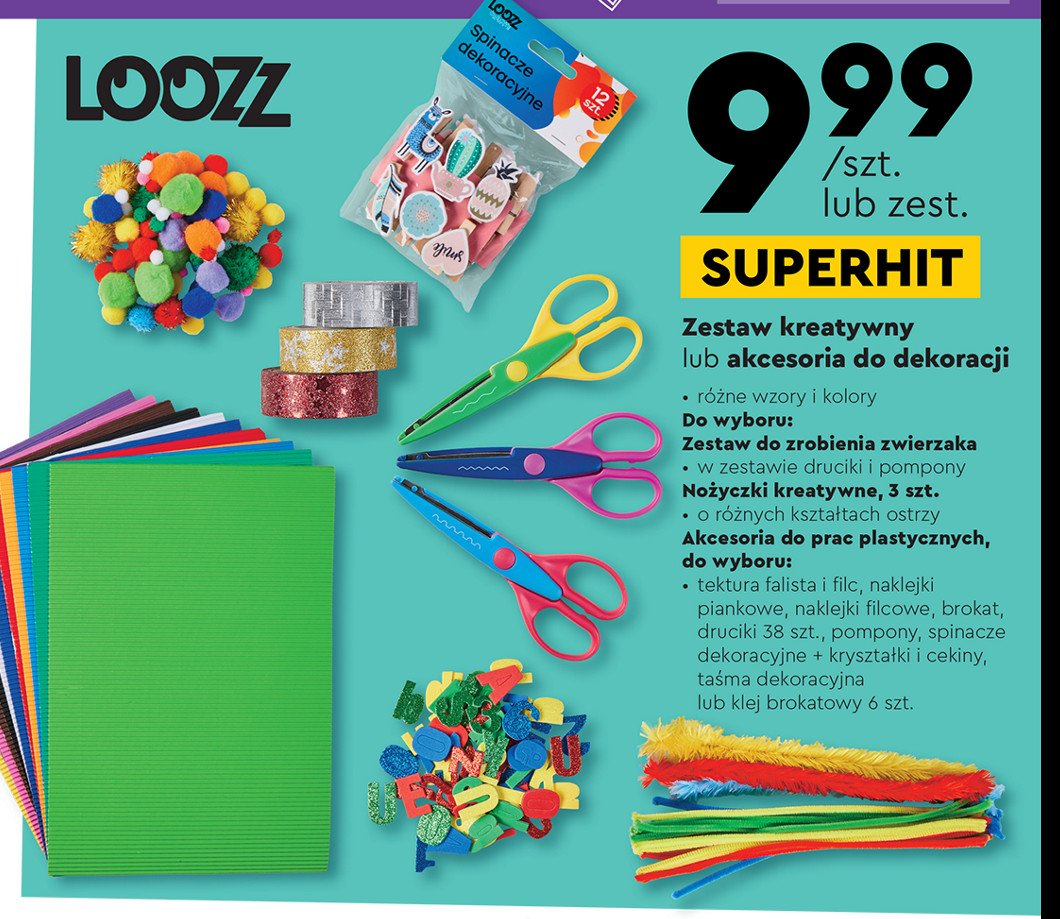 Spinacze dekoracyjne + kryszta艂ki i cekiny Loozz promocja