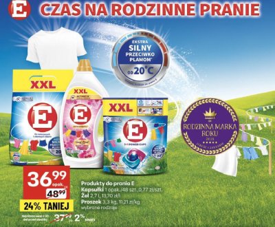 Produkty do prania E Kapsułki 1 opak./48 szt. Żel 2,7 l Proszek 3,3 kg wybrane rodzaje promocja w Delikatesy Centrum