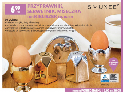 Kieliszek na jajko srebrny Smukee kitchen promocja