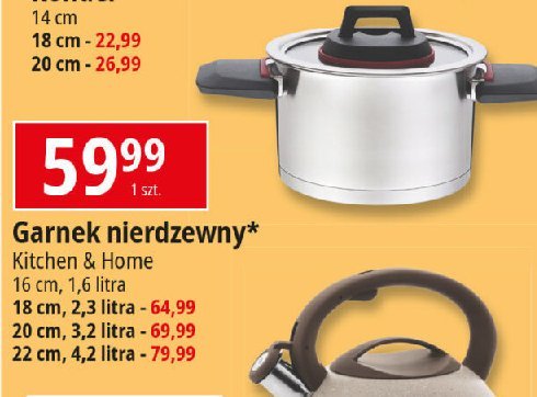 Garnek nierdzewny 20 cm Kitchen&home promocja