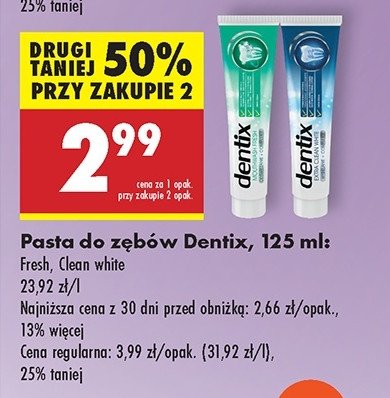 Pasta do zębów fresh Dentix7 promocja w Biedronka