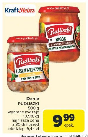 Flaczki wieprzowe w rosole Pudliszki promocja w Carrefour