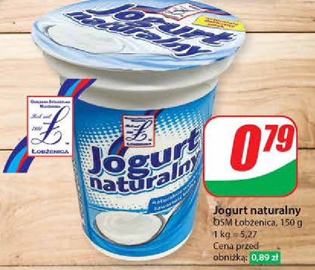 Jogurt naturalny Osm łobżenica promocja w Dino
