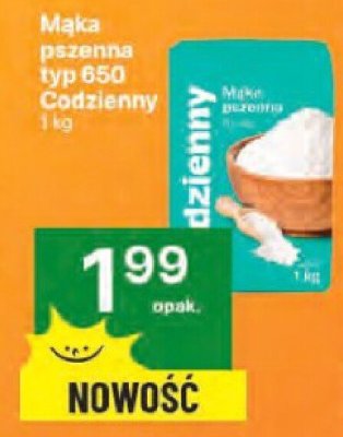 Mąka pszenna typ 650 Codzienny 1kg promocja w Delikatesy Centrum