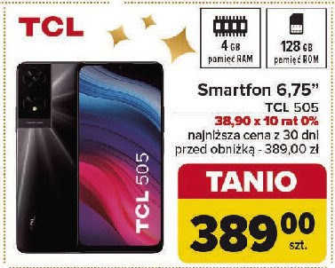 Smartfon 505 Tcl promocja w Carrefour