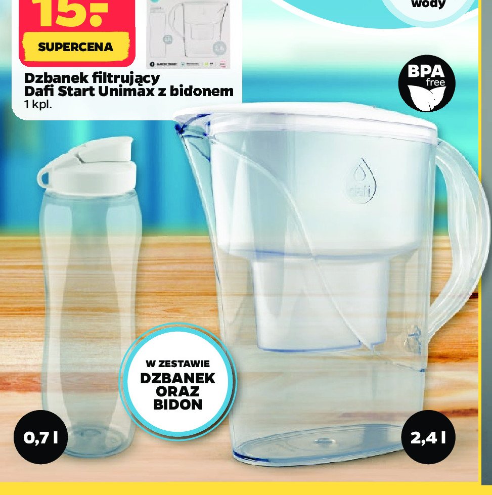 Dzbanek filtruj膮cy start unimax 2.4 l + bidon 700 ml Dafi promocja