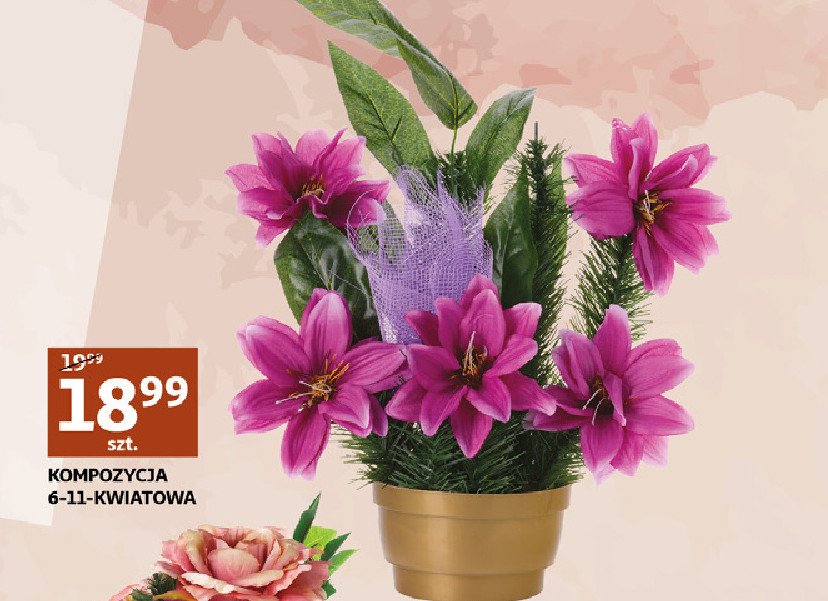Kompozycja kwiatowa 6-11 kwiatów misa promocja