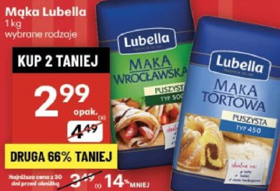 Mąka Mąka Lubella wybrane rodzaje promocja w Delikatesy Centrum