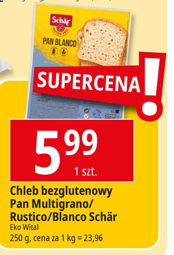 Chleb bezglutenowy rustico Schar promocja