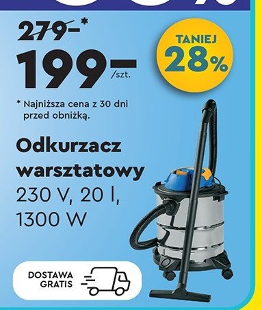 Odkurzacz warsztatowy 1300 w NITEO promocja w Biedronka