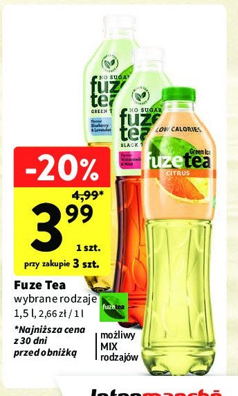 Napój raspberry no sugar Fuzetea promocja