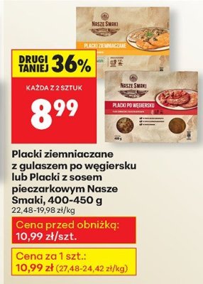 Placki ziemniaczane z gulaszem po węgiersku lub placki z sosem pieczeniowym Nasze Smaki, 400-450 g promocja w Biedronka