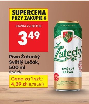 Piwo Żatecky Světlý Ležák 500 ml promocja w Biedronka