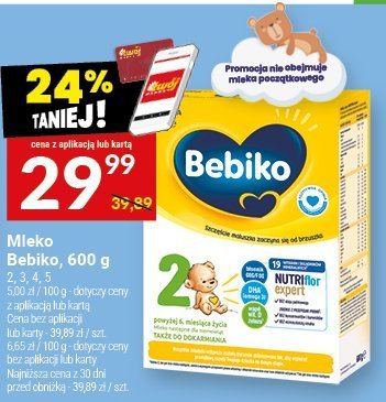 Mleko Bebiko, 600 g promocja w Twój Market