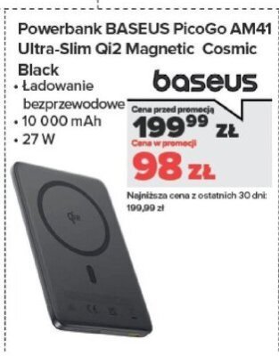 Powerbank  PicoGo AM41 Ultra-Slim Qi2 Magnetic Cosmic Black promocja w NEONET
