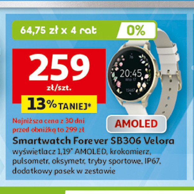 Smartwatch velora sb-306 Forever promocja w Auchan