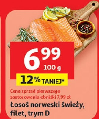 Łosoś norweski świeży, filet, trim D promocja w Auchan