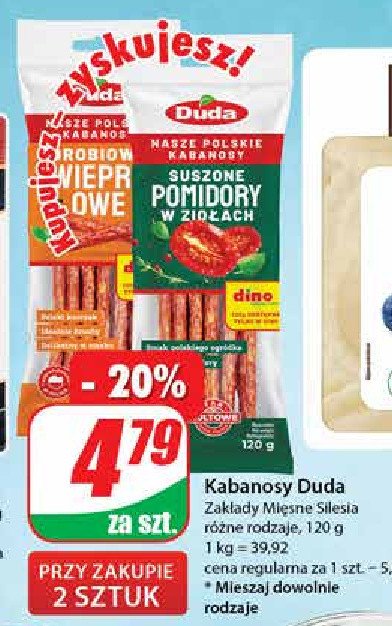 Kabanosy drobiowo-wieprzowe Silesia duda specialite nasze polskie! promocja