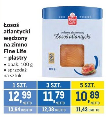 Łosoś atlantycki wędzony na zimno Fine Life plastry promocja w Makro