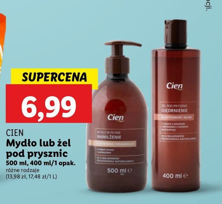 Żel pod prysznic ujędrnienie Cien promocja