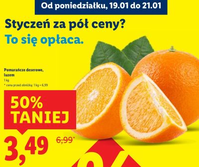 Pomarańcze deserowe luzem promocja w Lidl