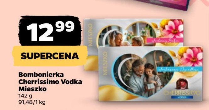 Bombonierka vodka dla babci Mieszko cherrissimo promocja w Netto