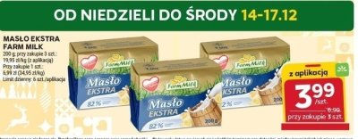 Masło ekstra Farm Milk 200 g promocja w Stokrotka