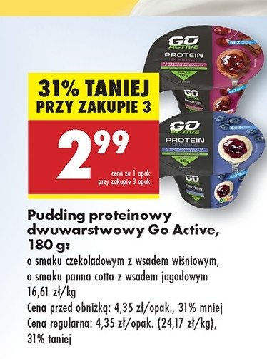 Pudding czekoladowy z wsadem wiśniowym Go active promocja