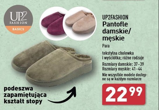 Pantofle z filcu damskie 37-39 Up2fashion promocja w Aldi