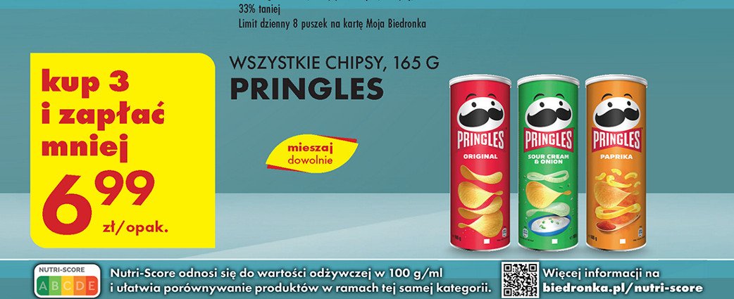 Chipsy original Pringles promocja w Biedronka